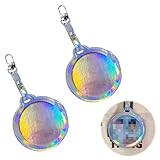 ADOFUN 皮革バッジカバー キーホルダー式 58~65mmバッジに最適【2枚入り】缶バッジカバー レーザー 高い透明性 傷防止 バッジ収納