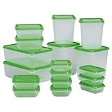 Ikea Bpa-free Food Container 601.496.73, Set of 17, Green (Green, 2) by IKEA