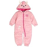 ジャンプスーツ ベビー 女の子 スキーウェア 防寒つなぎ スノーコンビ うさぎフード ピンク 80cm