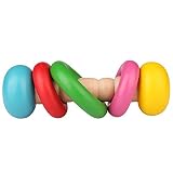 zonegear Baby Wooden Rattle Infant手リングベルおもちゃfor Kids