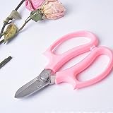 JWKZone 園芸用はさみ 生け花 剪定鋏 ステンレス ハサミ 軽量 紙 盆栽剪定道具 植木のお手入れ 剪定ハサミ ピンク