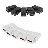 Lovoski 5x HDMI　キーストーン　ジャック　 5xUSB 3.0　キーストーン　ジャック　メス→メス　カプラー　再利用可能　 交換性　便利性