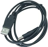USBからDCへの電力供給ケーブル USB A(オス)→DCプラグ(外径5.5/内径3.3mm) ケーブル長：1.2m 5V/2A (5.5*3.3)