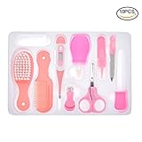 Pretty See ベビーヘルスケアセットベビーグルーミングキット幼児ケアツール温度計とクリッパーツールデイリーベビーケアキット、10個セット、ピンク