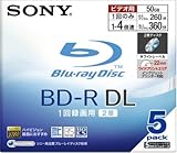 SONY 日本製 ビデオ用BD-R 追記型 片面2層50GB 4倍速 プリンタブル 5枚P 5BNR2VBPS4