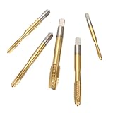 5個入り HSSスパイラルポイントタップ チタンコーティング スパイラルフルート メトリック 右手 ねじタップ キットM3-M8