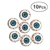 HEALIFTY ハロウィンデーの装飾のための10個の16×25mm面白い怖いトリッキーなダンスパーティーメイクアップメガネゾンビの眼球アクセサリー（ブルー）