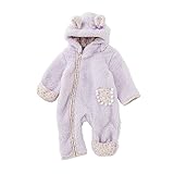 (チャックル) chuckle * スウィートガール * うさみみ フード付き ボア 防寒 カバーオール パープル 80cm P2903-80-80