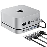 【SSD拡張機能搭載】Stouchi Mac Mini M4 ドッキングステーション USB-Cハブ 6-in-1 - NVMe SSD対応 USB-A（最大10Gbps）ポート Micro/SDカードスロット TFポート 2024年Mac Mini M4/M4 Pro用 (SSD拡張スロット付き)