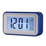 Digital Alarm Clock - TINKSKY Large Display Desk Electric Alarm Clock Blue with Light Control & LED 