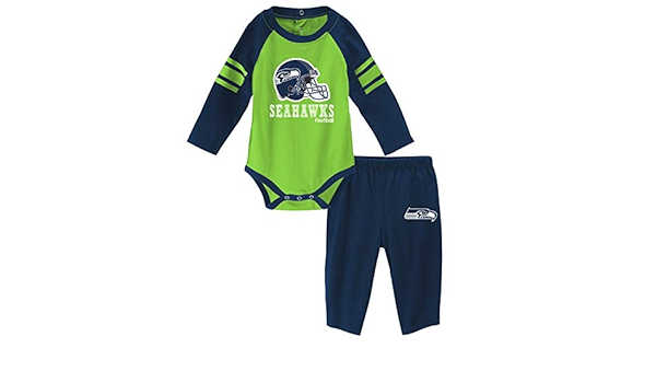 Amazon Outerstuff シアトルシーホークス Nfl フューチャースターター 幼児用長袖クリーパー パンツセット 12 Months Outerstuff パンツ