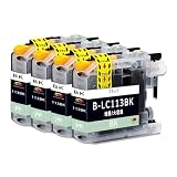 【TAKEYUKI】LC113-BK ブラック 4本 互換インクカートリッジ LC113 互換品 インク LC113-4PK 純正品併用 増量 大容量 残量表示 個別包装 対応機種：MFC-J4910CDW J4810DN J4510N J6975CDW J6973CDW J6970CDW J6770CDW J6573CDW J6570CDW DCP-J4215N J4210N