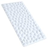 ノンスリップソフトゴム浴槽マットOTHWAYバスルームBathmat with強力な吸引カップ 31.5x15.75 inches ホワイト R-4080-01-WT