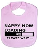 Nappy Now Loading - Funny Baby/Toddler/Newborn Bib Gift pink by Print4U