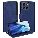 【QANKISIS】に適合 moto g66j 5g ケース 手帳型 PUレザー モトローラ モトg66y 5G スマホケース 耐摩擦 モトローラ g66j 用 ケース手帳型 耐衝撃 軽量 薄型 カード収納 マグネット式 スタンド機能 ストラップ付き 全面保護 手触りが良い 上質 人気 ビジネス気質 6.7インチ（ブルー）