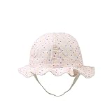 XIAOHAWANG日よけ帽子 ベビー 赤ちゃん バケットハット uvカット紫外線対策 折りたたみ可能 ドット柄 おしゃれ 48cm 春 夏 秋 男の子 女の子 外出用 (ピンク, 6-18ヶ月)