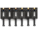 Musiclily Ultra 10.8mmブラス製 モダンローラーサドル StratストラトTeleテレエレキギターのブリッジ用 ブラック(6個セット)