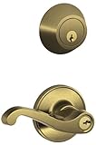 Dexter JC60V LAS 609 Security Set Single Cylinder Deadbolt and J54 Keyed Entry Lasalle Lever, Antiqu