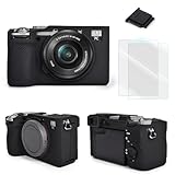 VOVMOEYA ソニー Sony α7CII/ILCE-7CM2/A7CM2との互換性ありカメラケース α7C2専用 ボディケース a7CIIシリコンカメラケース ILCE-7CM2カバー カメラA7CM2/ILCE-7CM2専用保護ケース A7C II A7CMark 2 α7C ii保護バッグ A7CM2対応ケース シリコン製 シボ 快適なグリップ 携帯便利 耐衝撃-ブラック