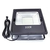 LED投光器 100W LED投光器 薄型 ブラック 防水加工 3mコード付き 6000-6500K 広角120度 看板灯 作業灯 駐車場灯 屋内 照明 屋外 昼光色