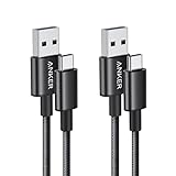 Anker 高耐久ナイロン USB-C & USB-A 2.0 ケーブル【2本セット / 2重編込の高耐久ナイロン素材】Galaxy S10 / S10+ / S9 / S9+ / Note 8、Xperia XZ3 / iPad Air 5 他対応 (ブラック 0.9m)