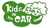 Kids in the car 　ベービーインザカー　子供が乗ってますステッカー (ｸﾞﾘｰﾝGREEN)