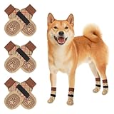 BEAUTYZOO 犬 靴下 滑り止め 足舐め防止 足保護 6個セット ハードウッド床用 防寒防熱 転倒防止 小型犬 中型犬 大型犬 シニア犬用 脱げにくい 肉球保護 通気性 介護 室内履き