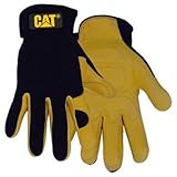 Catプレミアムcat012205 mブラック/タンレザーPalm作業手袋with Gelパッド入りPalm , Medium by Caterpillar