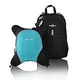 Obersee Rio Diaper Bag Backpack with Detachable Cooler, Black/Turquoise by Obersee [並行輸入品]