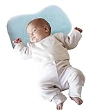 ベビー枕 ピーナッツの形 人間工学設計 低反発 荷重分散 寝姿矯正 頭型矯正 通気性抜群 赤ちゃん 41ｘ24ｘ3cm ブルー