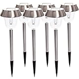 Westinghouse Neptune Solar Powered LED Path Lights (Stainless Steel, Set of 6) [並行輸入品]