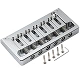 Musiclily Ultra 10.5mmブラス固定ハードテイルブリッジ 6弦ストラト/テレキャスターエレキギター用、クローム