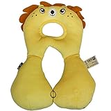 MOMO ベビーネックピロー　トータルセポーター ヘッドレスク 可愛い動物　寝具 首枕　ヘッドレスト 頭保護　車 ベビーカー チャイルドシート用　手洗い可 (ライオン)