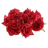 Fityle 全8色選べ　花びら　花ヘッド　装飾素材　バラ　ローズ 　人工造花　DIY　結婚式　飾り物　10個　 - 赤