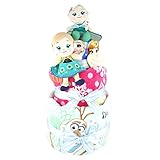 おむつケーキ アナと雪の女王 3段 出産祝い ベビーギフト フェイスタオル ウォッシュタオル ぬいぐるみ アナ雪 アナ エルサ anayuki4