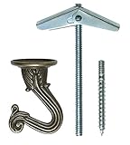 OOK 50342 Swag Hooks with Hardware, Antique Brass, 2-Count [並行輸入品]