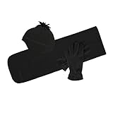 (トレスパス) Trespass キッズ・子供用 Hansel フリースキャップ・ フリースマフラー・ フリース手袋 3点セット 冬 防寒 (2/4歳) (ブラック)