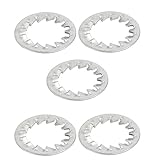 uxcell ロックワッシャー 18mm内径 炭素鋼 亜鉛メッキ 内部鋸歯状 5個入り