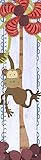 Green Leaf Art Growth Chart, Monkey and Tree [並行輸入品]