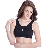 willsaレディースシームレスノンワイヤー授乳マタニティブラスポーツヨガPush Up快適睡眠ブラレット L fits 34E,36B/C/D/E,38A ブラック