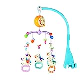sacowベビーベッドベルベビーベッドCrib Musical Mobile with Hanging回転ソフトカラフルなプラスチックDolls nomal ブルー 020