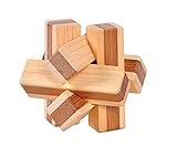 Onuneed 立体パズル 孔明 竹製 おもちゃ 子供 /大人知的玩具 組み合わせ推理力パズル 難易度高い (木結び)