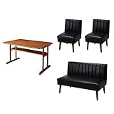 ブラック／高級感 レザー生地 オシャレ 木目 ウレタン塗装 棚付き