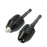 1pc 0.3-8mmブラックキーレスドリルチャックドライバーインパクトドライバーアダプター1/4 "6.35mm六角シャンクドリルビット直径電動工具