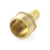 uxcell　ホースコネクタ　ホース継手　ストレートホースコネクタ　オスネジ　真鍮　ゴールドトーン
