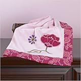 Orchid Grace Appliqued Sherpa Blanket - 30 x 40 by Cocalo