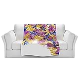 ブランケットウルトラソフトFuzzy 4サイズ！DIANOCHEデザインからby Julia Di SanoフローラルカスケードIIIホームDecor Unique Designer芸術的スタイリッシ