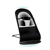 バウンサープラグインなしの寝心地の良い通気性のあるメッシュ生地快適なクレードルを備えた4スピード調節可能なベビーロッキングチェアバランスチェア