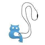 Baoblaze 赤ちゃん　歯がため　歯固め　授乳ネックレス　安全材料　シリコーン　おしゃぶり　クジラ　鯨の形　ライオン　フクロウ　全13種類 - ブルー, フクロウ