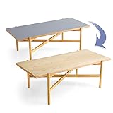 テーブル センターテーブル リバーシブル 長方形 木製 突き板 幅110cm ナチュラル/グレー